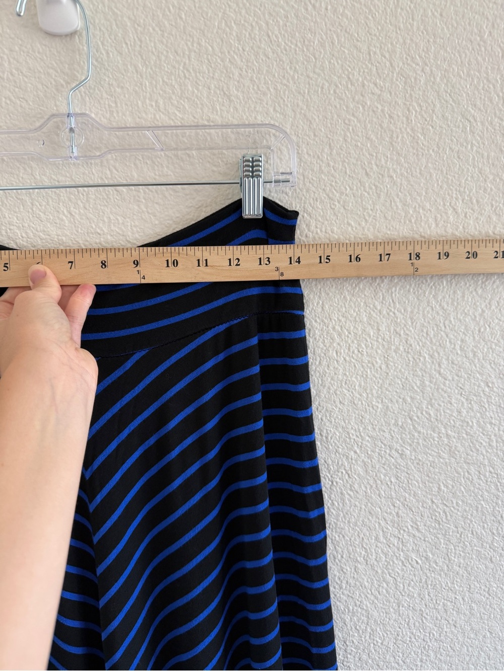 AB Studio Black and Blue Diagonal-Stripe Maxi Skirt - Picture 9 of 10